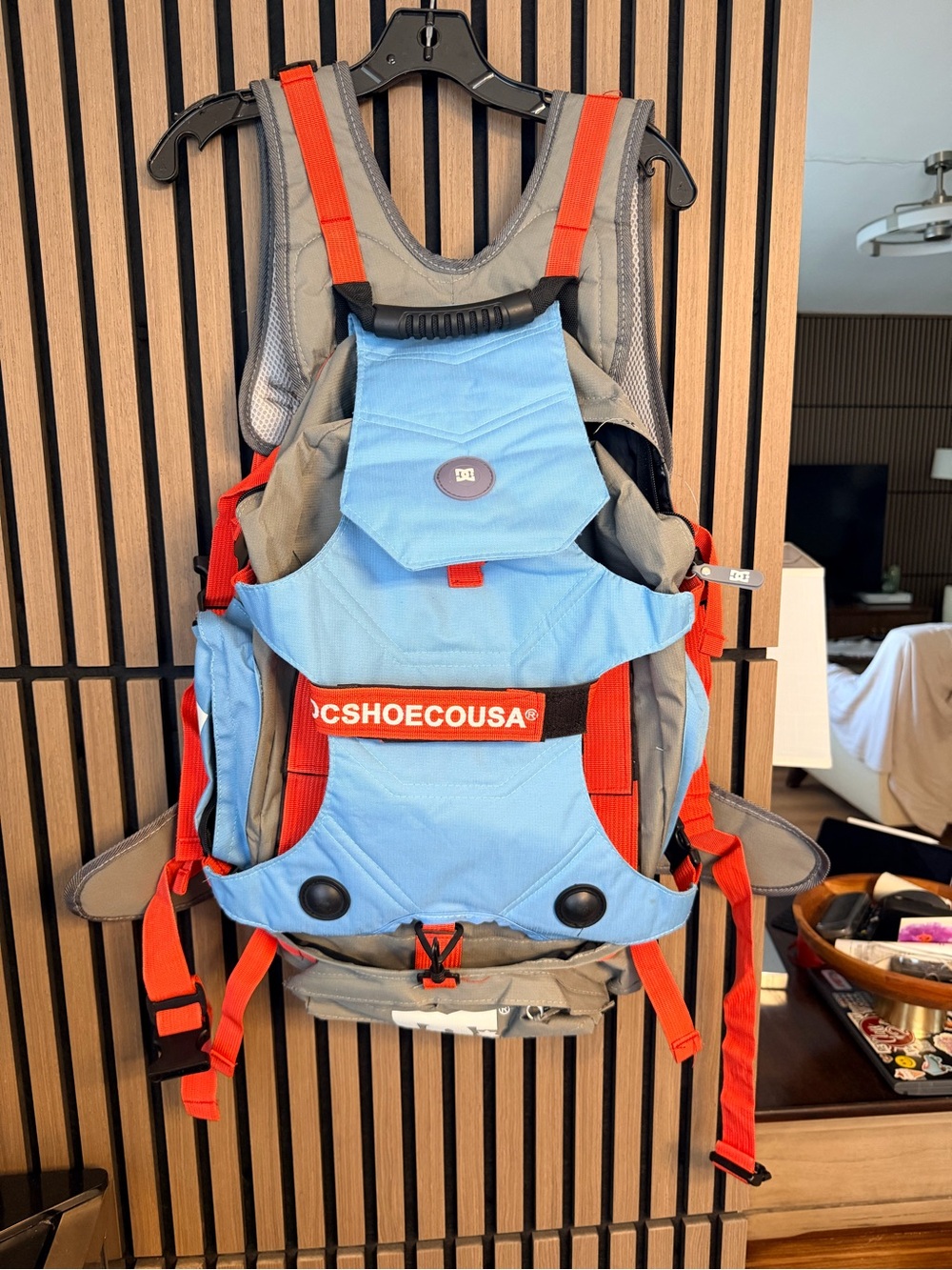 DC Light Blue and Red Ride-Along backpack